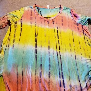 Yee Tie Dye Long sleeve Shirt with Open/Split back.